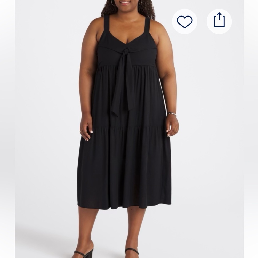GILLI Rose Sleeveless black Midi Dress 2X